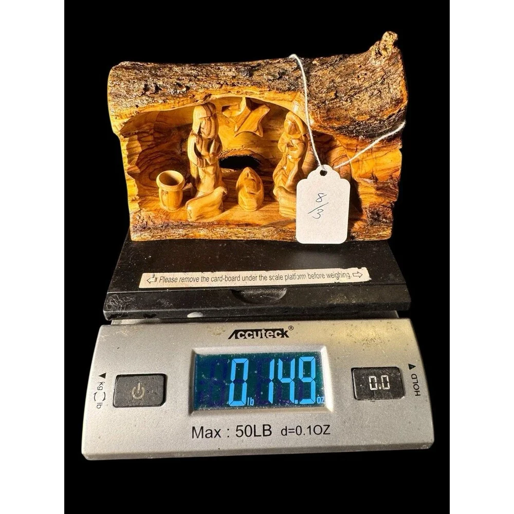 Hand Carved Olive Wood Christmas Nativity Set Holy Land - Jerusalem 6.5”x4.5”New